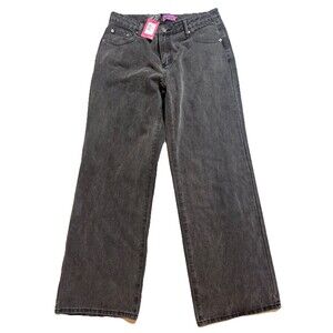 NWT Edikted Women's Raelynn Washed Low Rise Loose Fit Jeans.  Black Wash Large